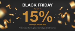 Black Friday 15% på shoppen